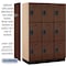 Salsbury Industries 3 Tier Designer Locker, 54"Wx76"Hx21"D, 9 Door, Mahogany 18-23361MAH - alternate 4